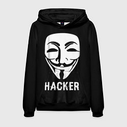 Толстовка-худи мужская HACKER Маска V, цвет: 3D-черный