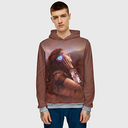 Толстовка-худи мужская Aloy from Horizon, цвет: 3D-меланж — фото 2