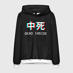 Толстовка-худи мужская Dead Inside Иероглифы, цвет: 3D-белый