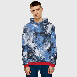 Толстовка-худи мужская Спортивный камуфляж Пикси - Черника, цвет: 3D-красный — фото 2