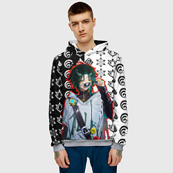 Толстовка-худи мужская Сяо модный парень Геншин импкт, цвет: 3D-меланж — фото 2