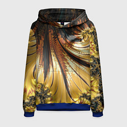 Мужская толстовка Черный с золотым фрактал Абстракция