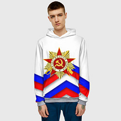 Толстовка-худи мужская ДЕНЬ ПОБЕДЫ РОССИЙСКИЙ ТРИКОЛОР, цвет: 3D-меланж — фото 2