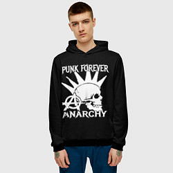 Толстовка-худи мужская PUNK FOREVER ANARCHY, цвет: 3D-черный — фото 2