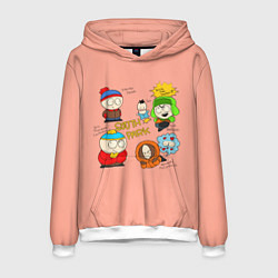 Толстовка-худи мужская Южный парк персонажи South Park, цвет: 3D-белый