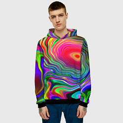 Толстовка-худи мужская Expressive pattern Neon, цвет: 3D-черный — фото 2