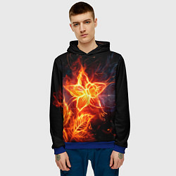 Толстовка-худи мужская Flower Neon Fashion 2035 Flame, цвет: 3D-синий — фото 2