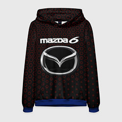 Толстовка-худи мужская MAZDA 6 - Соты, цвет: 3D-синий