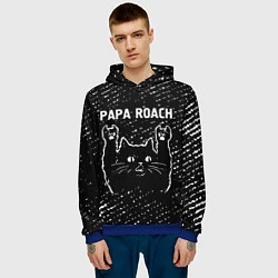 Толстовка-худи мужская Papa Roach Rock Cat, цвет: 3D-синий — фото 2