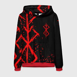 Толстовка-худи мужская КЛЕЙМО ЖЕРТВЫ BERSERK БЕРСЕРК, цвет: 3D-красный