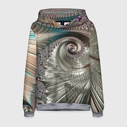 Мужская толстовка Fractal pattern Spiral Серебристый фрактал спираль