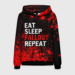 Толстовка-худи мужская Eat Sleep Fallout Repeat Краска, цвет: 3D-черный