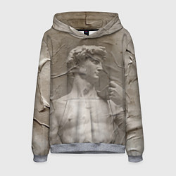 Толстовка-худи мужская Микеланджело Буонарроти Давид Пост-арт Michelangel, цвет: 3D-меланж