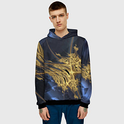 Толстовка-худи мужская Фрактальная футуристическая композиция Абстракция, цвет: 3D-черный — фото 2