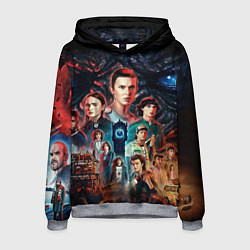 Толстовка-худи мужская ОЧЕНЬ СТРАННЫЕ ДЕЛА 4 STRANGER THINGS 4, цвет: 3D-меланж