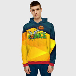 Толстовка-худи мужская Удар мяча, цвет: 3D-красный — фото 2