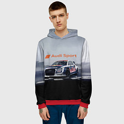 Толстовка-худи мужская Ауди Спорт Гоночная команда Audi sport Racing team, цвет: 3D-красный — фото 2