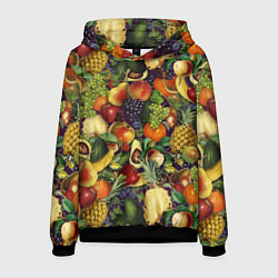 Толстовка-худи мужская Вкусные Летние Фрукты, цвет: 3D-черный