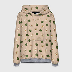 Мужская толстовка Авокадо на бежевом паттерн