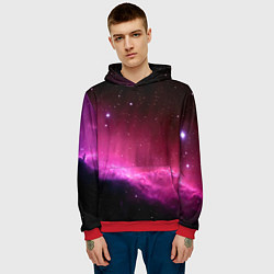 Толстовка-худи мужская Night Nebula, цвет: 3D-красный — фото 2