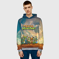 Толстовка-худи мужская My singing monsters САХАСЕМЬЯ, цвет: 3D-меланж — фото 2