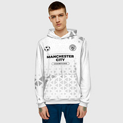 Толстовка-худи мужская Manchester City Champions Униформа, цвет: 3D-белый — фото 2