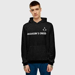 Толстовка-худи мужская Assassins Creed Glitch на темном фоне, цвет: 3D-черный — фото 2