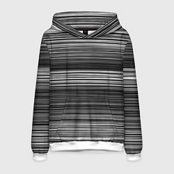 Мужская толстовка Black and white thin stripes Тонкие полосы