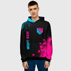 Толстовка-худи мужская West Ham Neon Gradient, цвет: 3D-черный — фото 2