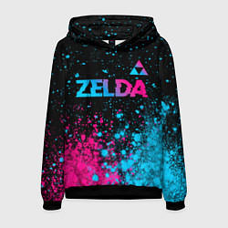 Толстовка-худи мужская Zelda Neon Triforce, цвет: 3D-черный