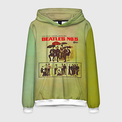 Толстовка-худи мужская Beatles N0 5, цвет: 3D-белый