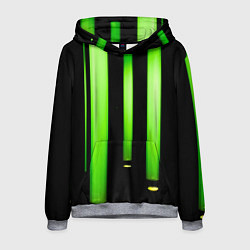 Толстовка-худи мужская Абстрактные неоновые колбы с кислотой - Зелёный, цвет: 3D-меланж