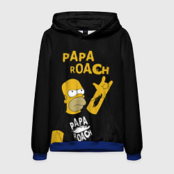 Толстовка-худи мужская Papa Roach, Гомер Симпсон, цвет: 3D-синий