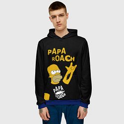 Толстовка-худи мужская Papa Roach, Гомер Симпсон, цвет: 3D-синий — фото 2
