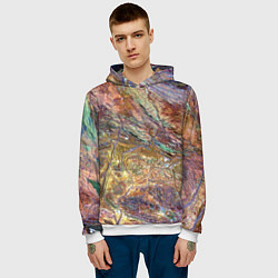 Толстовка-худи мужская Горная порода возраст которых превышает 3,6 миллиа, цвет: 3D-белый — фото 2