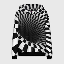 Толстовка-худи мужская Портал - оптическая иллюзия, цвет: 3D-черный
