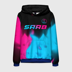 Мужская толстовка Saab - neon gradient: символ сверху