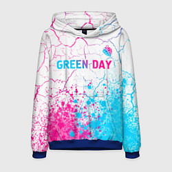 Мужская толстовка Green Day neon gradient style: символ сверху