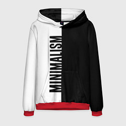 Толстовка-худи мужская MINIMALISM - BLACK AND WHITE, цвет: 3D-красный