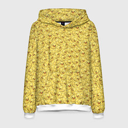 Толстовка-худи мужская Утиный принт, цвет: 3D-белый