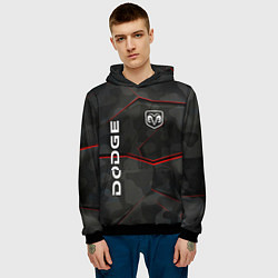 Толстовка-худи мужская Dodge абстракция спорт, цвет: 3D-черный — фото 2