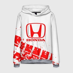 Толстовка-худи мужская Honda - красный след шины, цвет: 3D-меланж