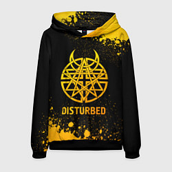 Толстовка-худи мужская Disturbed - gold gradient, цвет: 3D-черный