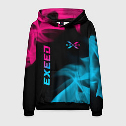 Мужская толстовка Exeed - neon gradient: символ и надпись вертикальн