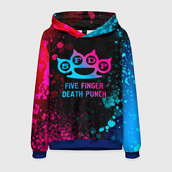 Толстовка-худи мужская Five Finger Death Punch - neon gradient, цвет: 3D-синий