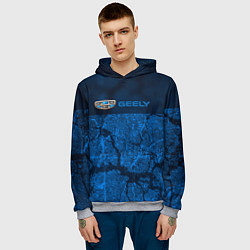 Толстовка-худи мужская Geely - абстракция трещины, цвет: 3D-меланж — фото 2