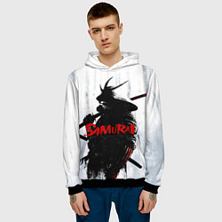 Толстовка-худи мужская Самурай В Бамбуковом Лесу, цвет: 3D-черный — фото 2