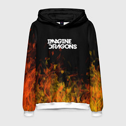 Толстовка-худи мужская Imagine Dragons - пламя, цвет: 3D-белый