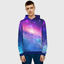 Толстовка-худи мужская Космическая воронка, цвет: 3D-синий — фото 2