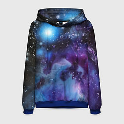 Толстовка-худи мужская Дым вселенной, цвет: 3D-синий